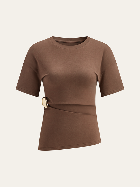 Asymmetric Short-Sleeved Top