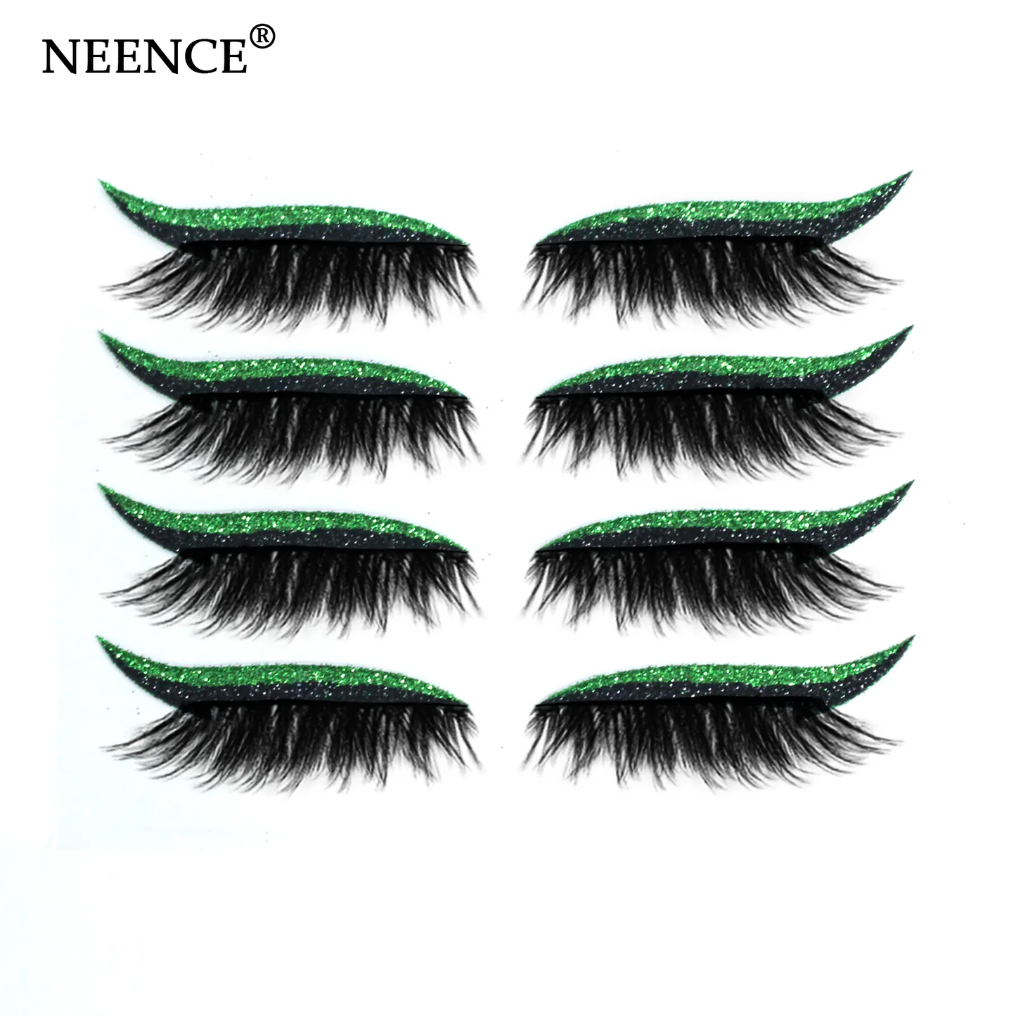 NEENCE® 8 Colors Reusable Eyeliner and Eyelash Stickers with Glitter