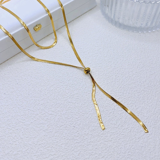 Double-layer snake bone necklace 2025081211