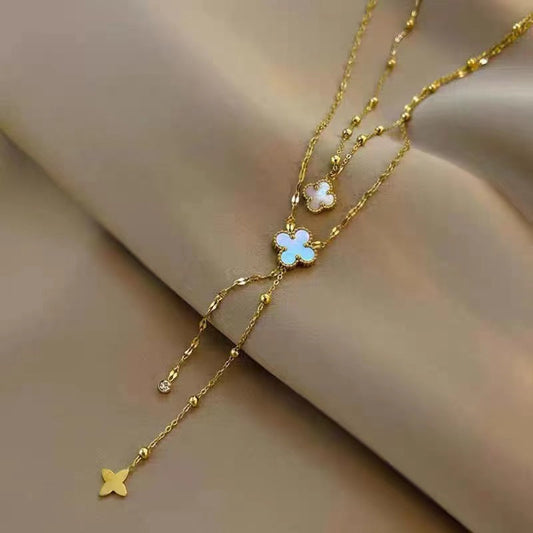 Four-leaf clover pendant collarbone chain 2025081206