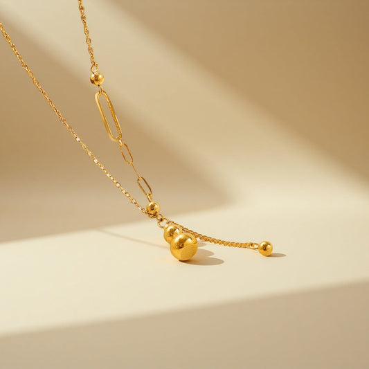 Titanium steel gourd necklace 2025081311