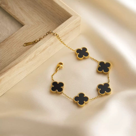 Five-leaf flower lucky chain bracelet 2025081114